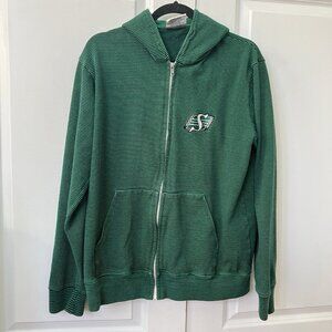 Vintage Barbarian Hoodie Mens XL Stripe Saskatchewan Roughriders Made in‎ Canada